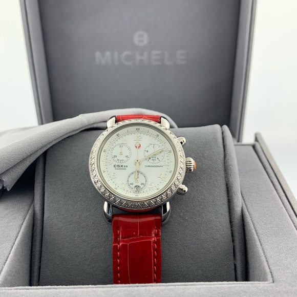 MICHELE CSK 33 DIAMOND BEZEL MOP CHRONOGRAPH WHITE main image 8